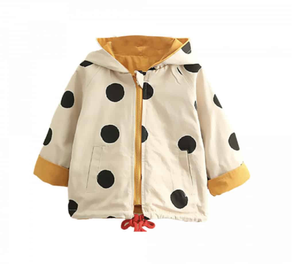 Toddler Girl Top Dog & Polka Dot Reversible Jacket