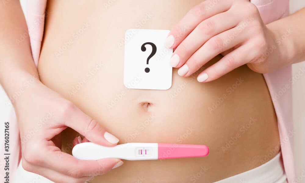 Question Mark on Pregnancy Test