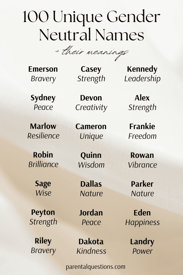 100 Gender-Neutral Baby Names with Meanings: A Comprehensive List